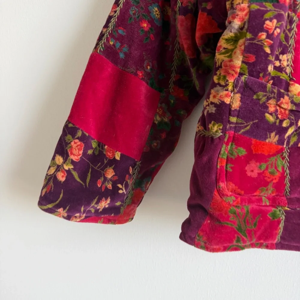 Vintage Cornelliani Velvet Cotton Blend Patchwork Jacket Size 7/8‎